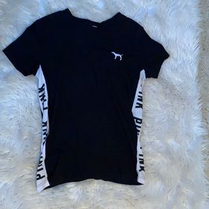 black victoria’s secret pink shirt